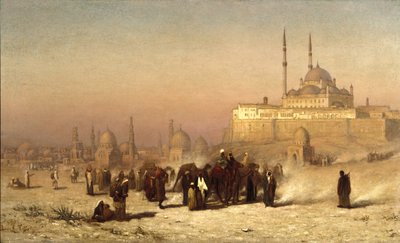 En el Camino entre El Cairo Viejo y Nuevo, Mezquita de la Ciudadela de Mohammed Ali, y Tumbas de los Mamelucos, 1872 de Louis Comfort Tiffany